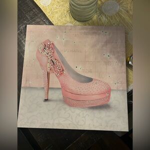 Elegant Pink High Heel with Bow and Rhinestones